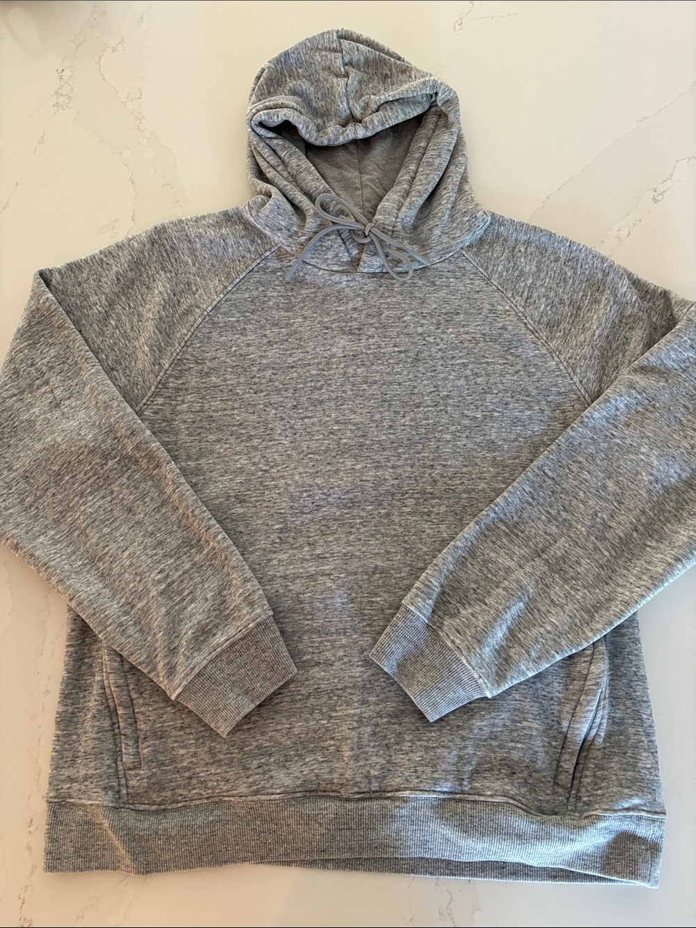 Fabletics Cozy Heather Gray Hoodie with zippered pockets Size L/XL